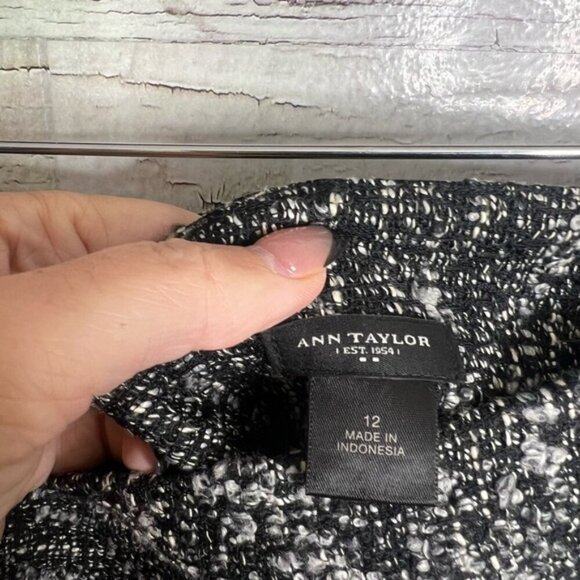 Ann Taylor Black Pencil Mini Skirt tweed gray size 12 - Picture 4 of 6